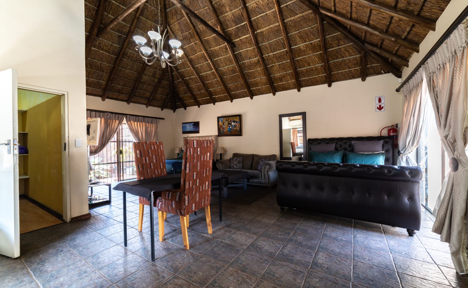 VIP Room 1 interior detail at Thatch Haven Guesthouse, Eldoraigne